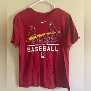 Women’s NIKE St. Louis Cardinals V Neck Nike Tee Shirt Sz L Dri-Fit